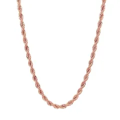【新品】 [LUXSTAR] チェーン ネックレス ツイスト メンズ レディース 金属アレルギー対応 ステンレス ブランド (ピンクゴールド 太さ 2mm, 60cm)
