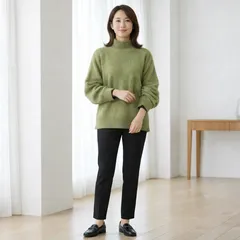 【美品】BEAUTY&YOUTH アルパカ混 ハイネックニット ボリュームスリーブ Free