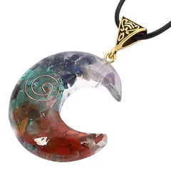 【新品】 [BIRLD] オルゴナイト 天然石 ネックレス 癒し 浄化 ORGONITE パワーストーン 恋愛運 仕事運 金運 お守り (クレセントムーン)