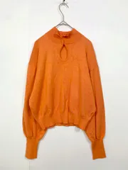 miette ミエット ボリュームスリーブ 涙開きハイネック ニット セーター sizeF/オレンジ ■■ レディース