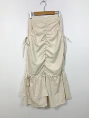 AZUL BY MOUSSY アズールバイマウジー ギャザーマーメイドリボン スカート sizeS/アイボリー ■■ レディース