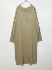 LOWRYS FARM ローリーズファーム ミラノリブ 長袖 クルーネック ニット ワンピース sizeF/ベージュ ■◇ レディース