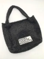 美品 THEATRE PRODUCTS シアタープロダクツ BROWN ラメニット ロゴ トート バッグ 黒 ■■ レディース