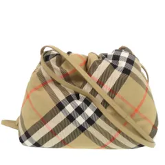 新品同様 バーバリー ノバチェック 8096210 ナイロン レザー ブラウン ショルダーバッグ 0567 BURBERRY