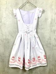 美品 Ank Rouge アンクルージュ ノースリーブ レースアップ ローズパールカップケーキ ワンピース sizeM/紫 ■■レディース