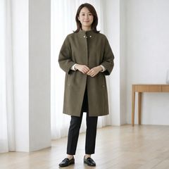 【UNITED ARROWS】Aラインノーカラーミドル丈コート　サイズ36 UNITED ARROWS】Aラインノーカラーミドル丈コート サイズ36 - メルカリ