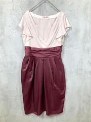 AIMER エメ 25-7-087 フレアスリーブ マーメイドライン ドレス 結婚式二次会 ドレス ワンピース size9号/エンジ×ベージュ ■■レディース