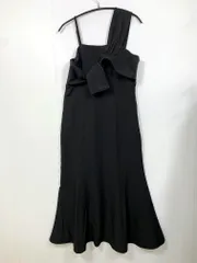 美品 callautia カラウティア 定価8759円 アシメデザインマーメイドキャミ ワンピース sizeL/黒 ■■レディース