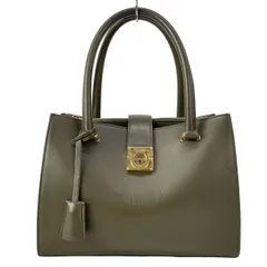 FERRAGAMO/SalvatoreFerragamo(サルバトーレフェラガモ) ハンドバッグ ガンチーニ ジュリエット AB-21 D658 カーキ レザー