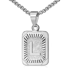 【新品】 [Oidea] アルファベット ドッグタグ ネックレス メンス? レディース イニシャル 英字 チャーム ステンレス ファッション アクセサリー ロック系 ゴシック系 彼氏 友達 誕生日 記念日 クリスマス バレンタインデー ホワイトデー プレゼット