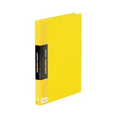 （まとめ） キングジム クリアファイル カラーベースW A4タテ 40ポケット 背幅24mm 黄 132CW 1冊 〔×4セット〕