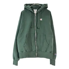 Champion チャンピオン REVERSE WEAVE リバースウィーブ ワンポイントロゴ フルジップパーカー グリーン(メンズ M)中古 古着 X5780