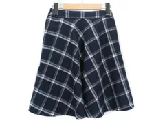 アースミュージック&エコロジー EARTH MUSIC & ECOLOGY スカート フレア チェック 起毛 ウール混 F 紺 ネイビー