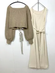 one after another NICE CLAUP ワンアフターアナザーナイスクラップ 定価11000円 マルチウェイニットセット ワンピース sizeS/ベージュ ■■レディース