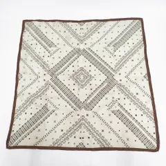 manipuri 柄 スカーフ ベージュ ブラウン レディース マニプリ【中古】6-0306G◎