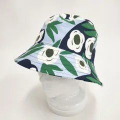 UNIQLO/marimekko コットン 花柄 バケットハット 帽子 ハット グリーン ネイビー レディース ユニクロ/マリメッコ【中古】6-0306G◎