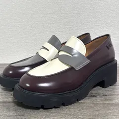 訳あり美品 CAMPER 24AW MILAH TWINS ミラ ツインズ 厚底 ヒールアップローファー 38 24cm マルチカラー