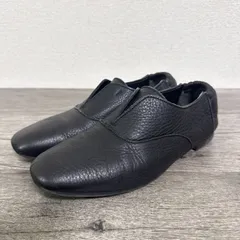 ENあしながおじさん 日本製 防水 ソフトスリッポン スクエアトゥ フラットシューズ レザーシューズ 革靴 23cm 黒のサムネイル