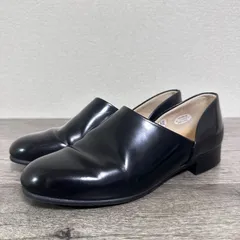 HARUTA 日本製 レディース スポックシューズ 150 本革 革靴 ガラスレザー 23cm 2E 黒