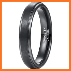 【新品】 083基地 メンズ 指輪 リング マッド質感 4mm タングステン 日本サイズ ブラック 8号 0