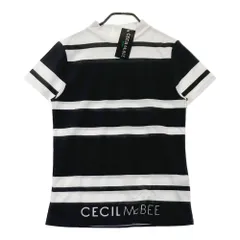 サイズ：2 CECIL McBEE green セシルマクビーグリーン  ハイネック 半袖Tシャツ ボーダー柄 ブラック系 [240101549964] ゴルフウェア レディース ストスト