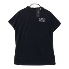 サイズ：2 CECIL McBEE green セシルマクビーグリーン  ハイネック 半袖Tシャツ  ブラック系 [240101549965] ゴルフウェア レディース ストスト