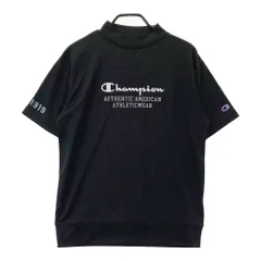サイズ：L CHAMPION GOLF チャンピオンゴルフ  モックネック半袖 Tシャツ プリント  ブラック系 [240101552651] ゴルフウェア メンズ ストスト