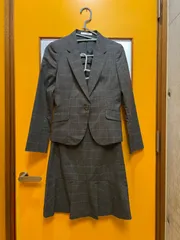 Y【Y3-44】◇ LES MUES Femme　SSサイズ　ジャケット＆スカート　セットアップ　グレー　チェック柄