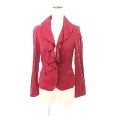 ナラカミーチェ NARA CAMICIE 美品 フリル ジャケット 羽織 Ⅱ Mサイズ ワインレッド ■YHS9