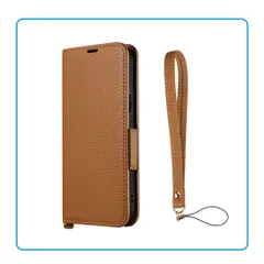 新品 iPhone 14 Plus 本革風 レザー フラップケース キャメル 手帳型 ストラップ付 マグネット式 カード収納 2枚 ポケット付き 耐衝撃 TPU 落下防止 ハンドストラップ付き 高級感 保護カバー おしゃれ 人気 定番 プレゼント 贈り物 茶色