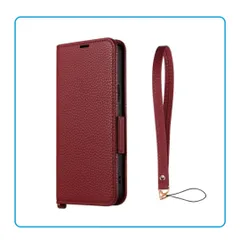 新品 iPhone 14 Plus 本革風 レザー フラップケース レッド 手帳型 ストラップ付 マグネット式 カード収納 2枚 ポケット付き 耐衝撃 TPU 落下防止 ハンドストラップ付き 高級感 保護カバー おしゃれ 人気 定番 プレゼント 贈り物 レザー