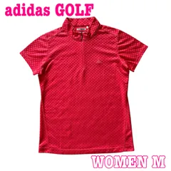 adidas GOLF アディダスゴルフ 半袖 ロゴ刺繍 ドット柄 ハーフジップ 速乾性 ストレッチ ゴルフシャツ M