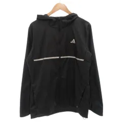 アディダス adidas ランニング オウン ザ ラン ジャケット ジップアップ L フード ロゴ 黒 ブラック 白 ホワイト HM8435 /GV