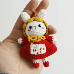 ハンドメイド うさぎ あみぐるみ キーホルダー かぎ針編み 毛糸 マスコット かわいい バッグチャームストラップ 手作り 小さめ 人形 ナチュラル ギフト レディース キーチャーム 癒し系 記念日 お祝いプレゼント SGPJ148