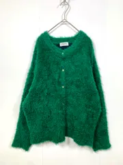 OPAQUE.CLIP オペークドットクリップ 637-39024 定価6600円 シャギーニットミドル カーディガン size38/M/緑  ■■レディース