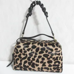 美品 GIANNI CHIARINI ジャンニキアリーニ アリファ レオパード ハンドバッグ M BS8148 ブラック ブラウン レディース 古着 中古 USED