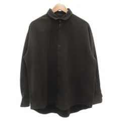 ナノユニバース nano universe 24AW フェイクスエードBigシャツ 長袖 カジュアル ストレッチ M チャコールグレー /GV