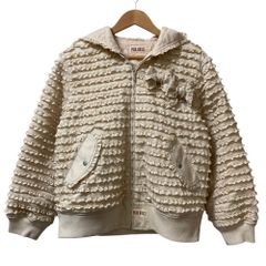 美品 PINK HOUSE ピンクハウス リボンブローチ付きフリルブルゾン A2111FJM071 サイズ4 ベージュ レディース 古着 中古 USED