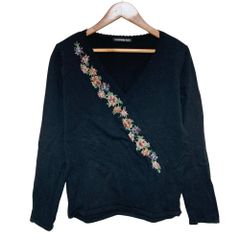 VIVIENNE TAM 刺繍 ラメ 半袖ニット 1 ブラック 夏ニット - メルカリ