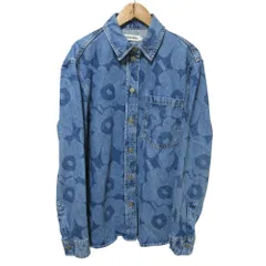 良品 Marimekko マリメッコ UNIKKO ウニッコ デニム シャツジャケット 36 ライトブルー レディース 古着 中古 USEDのサムネイル