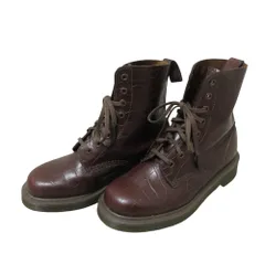 美品 DR. MARTENS ドクターマーチン クロコ型押し レザー レースアップ 8ホールブーツ UK4 約23cm ブラウン レディース 古着 中古 USED