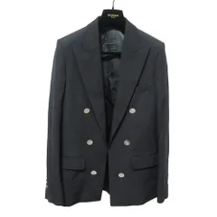 良品 BALMAIN バルマン フロントオープン ボタン テーラードジャケット SI015WB05 46 ブラック メンズ 古着 中古 USEDのサムネイル