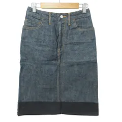 美品 Dries Van Noten ドリスヴァンノッテン ひざ丈 ボタンフライ デニムスカート 36 インディゴブルー レディース 古着 中古 USEDのサムネイル