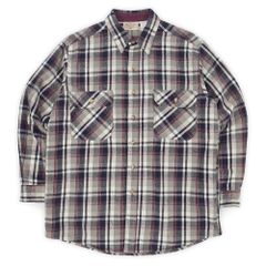 M.FINE & SONS 90s 90年代 ヘビーネルシャツ FIVE BROTHER OEM ファイブブラザー アメカジ 定番 USA ヴィンテージ アメリカ 古着 メンズ シャツ グレー系 チェック柄 L【中古】