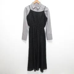 美品 25SS N エヌ ナチュラルビューティーベーシック クロップドシャツ&キャミワンピースセット サイズM ブラック グレー レディース 古着 中古 USED