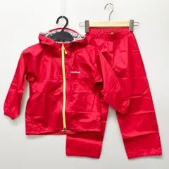 mont･bell モンベル キッズ レイントレッカー レインウェア 110cm 1128642 レッド