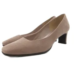 銀座かねまつ GINZA Kanematsu AQUA BELL パンプス ヒール スクエアトゥ スエード 23.5cm ベージュ /GV