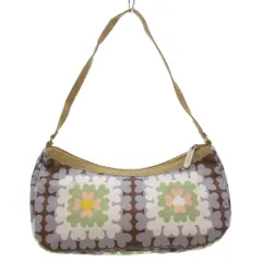 レスポートサック LesportSAC ミニハンドバッグ ワンショルダー 肩掛け ナイロン 総柄 青 ブルー 茶 ブラウン /GV