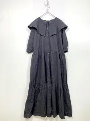 Samansa Mos2 サマンサモスモス CLC-2100194 セーラー襟ティアード ワンピース sizeF/チャコール ■◆レディース