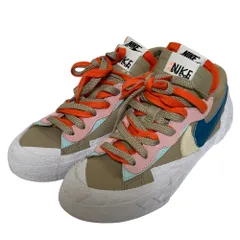 美品 NIKE × SACAI × KAWS ナイキ サカイ カウズ トリプルコラボ BLAZER LOW スニーカー DM7901-200 23.5cm ベージュ系 マルチ レディース 古着 中古 USED
